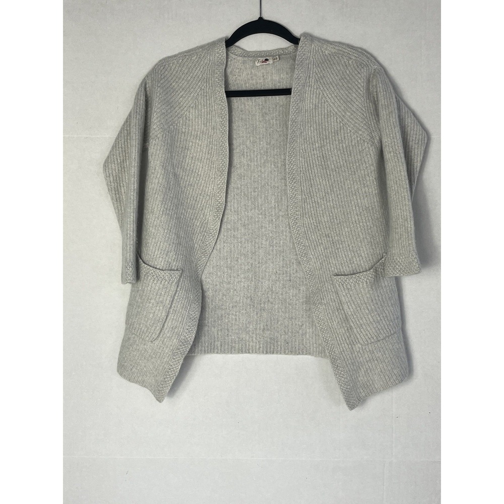Faherty Long Cardigan Womens XS Gray Cashmere Blend‎ Chunky Knit Classic